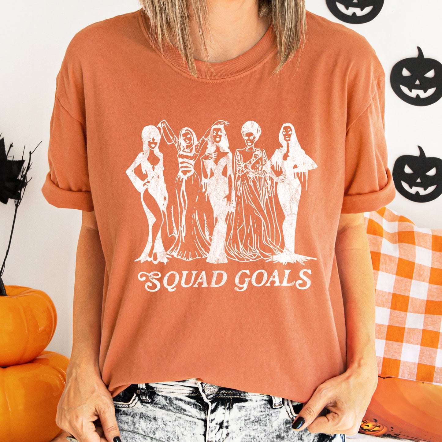 Squad Goals Retro Halloween Comfort Colors Tshirt