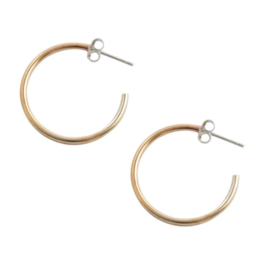 Sterling Silver Post Hoop Earrings, 2.5cm