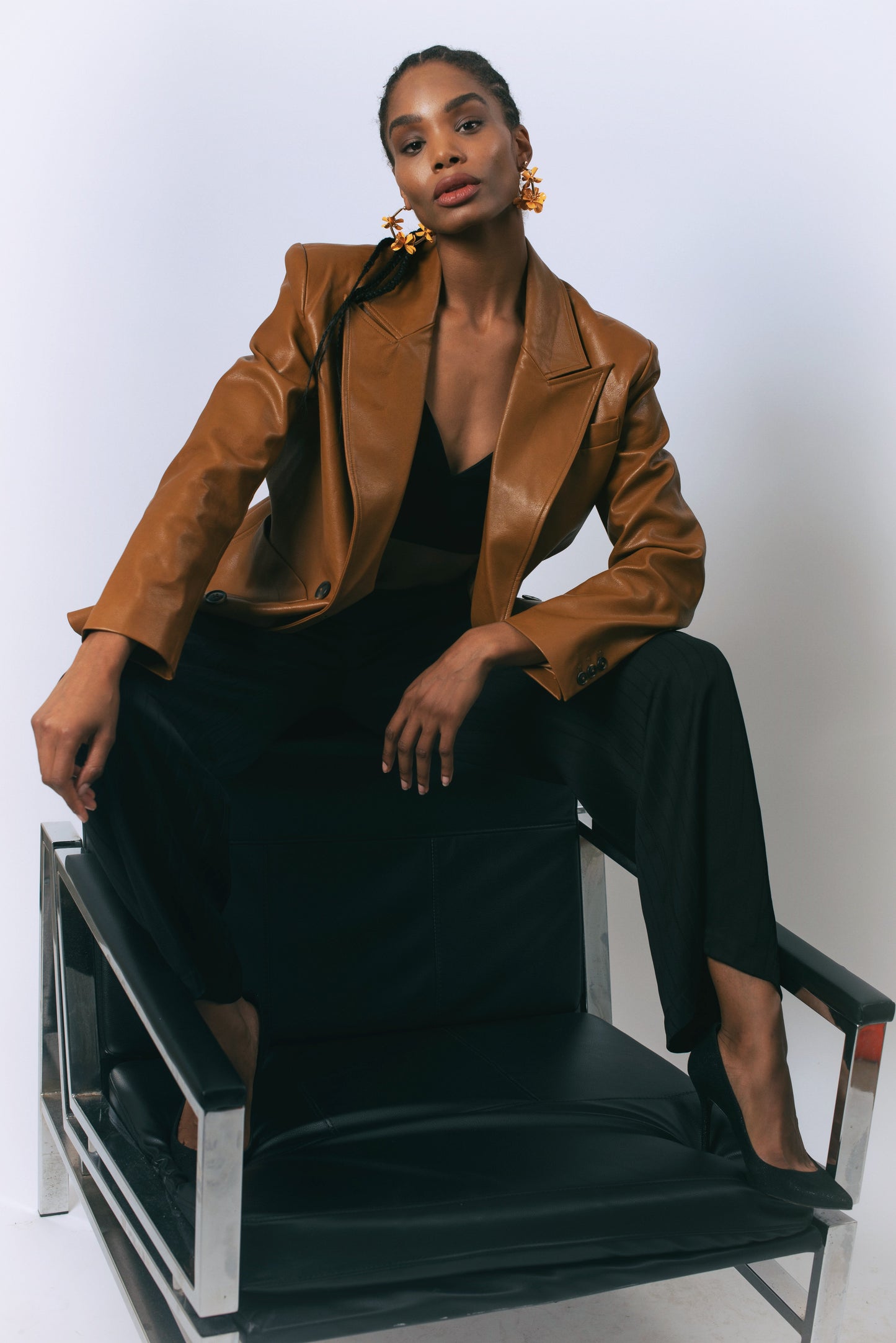 Cocoa Couture Brown Oversized Blazer Stylish Jacket
