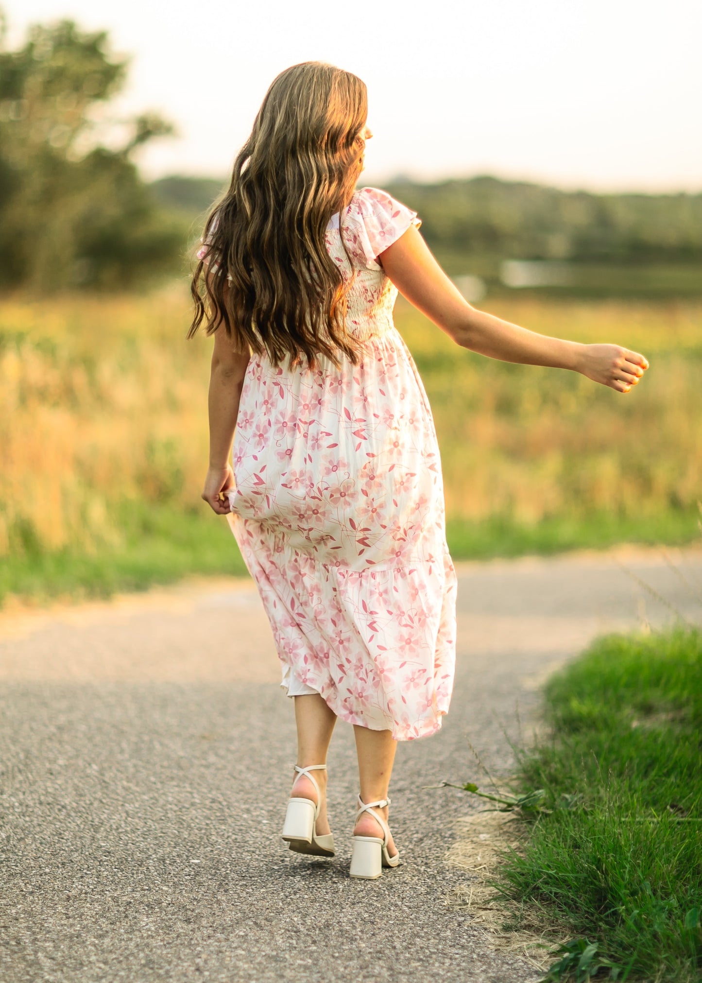 Summer Cap Sleeve Midi Dress