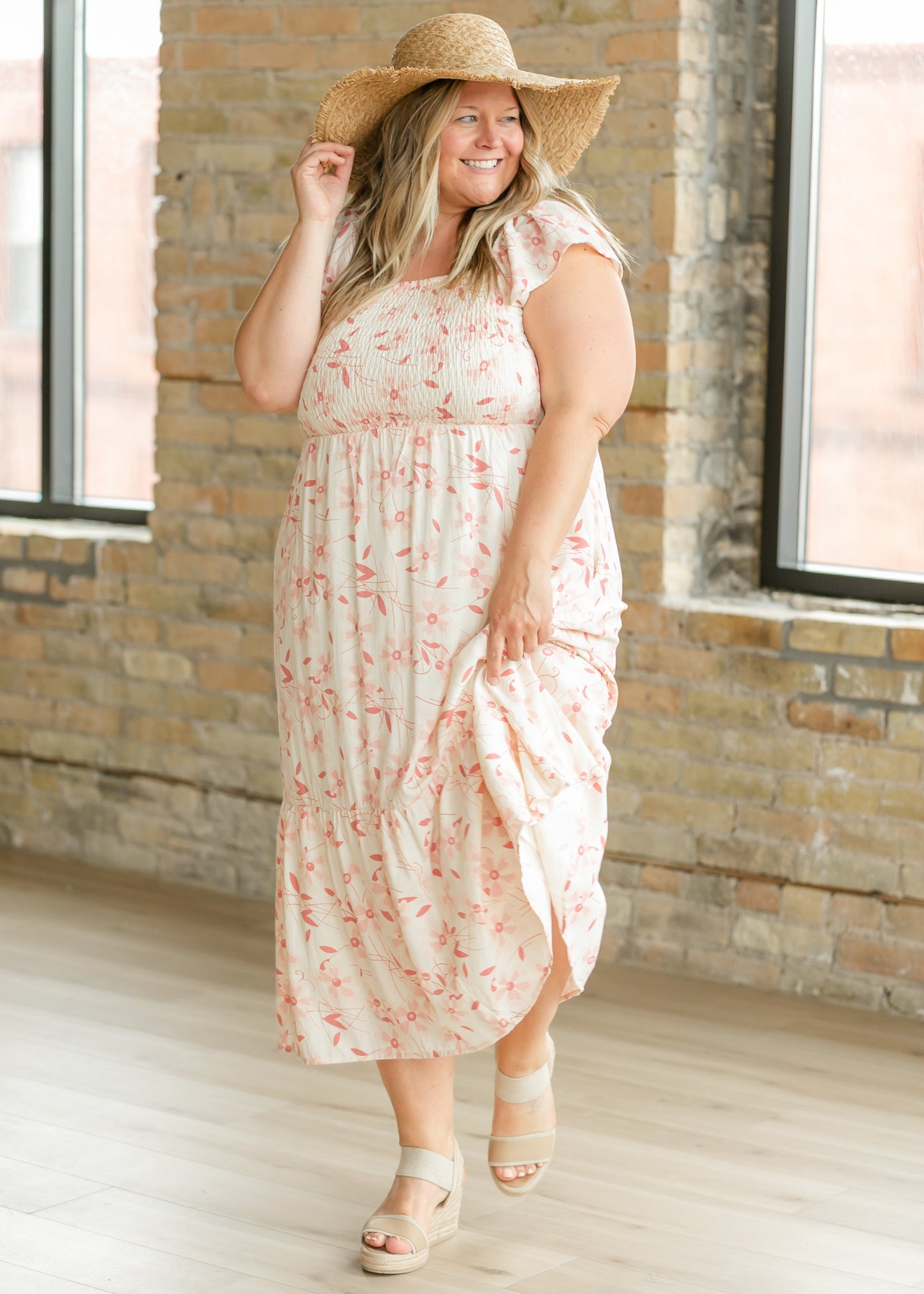 Summer Cap Sleeve Midi Dress