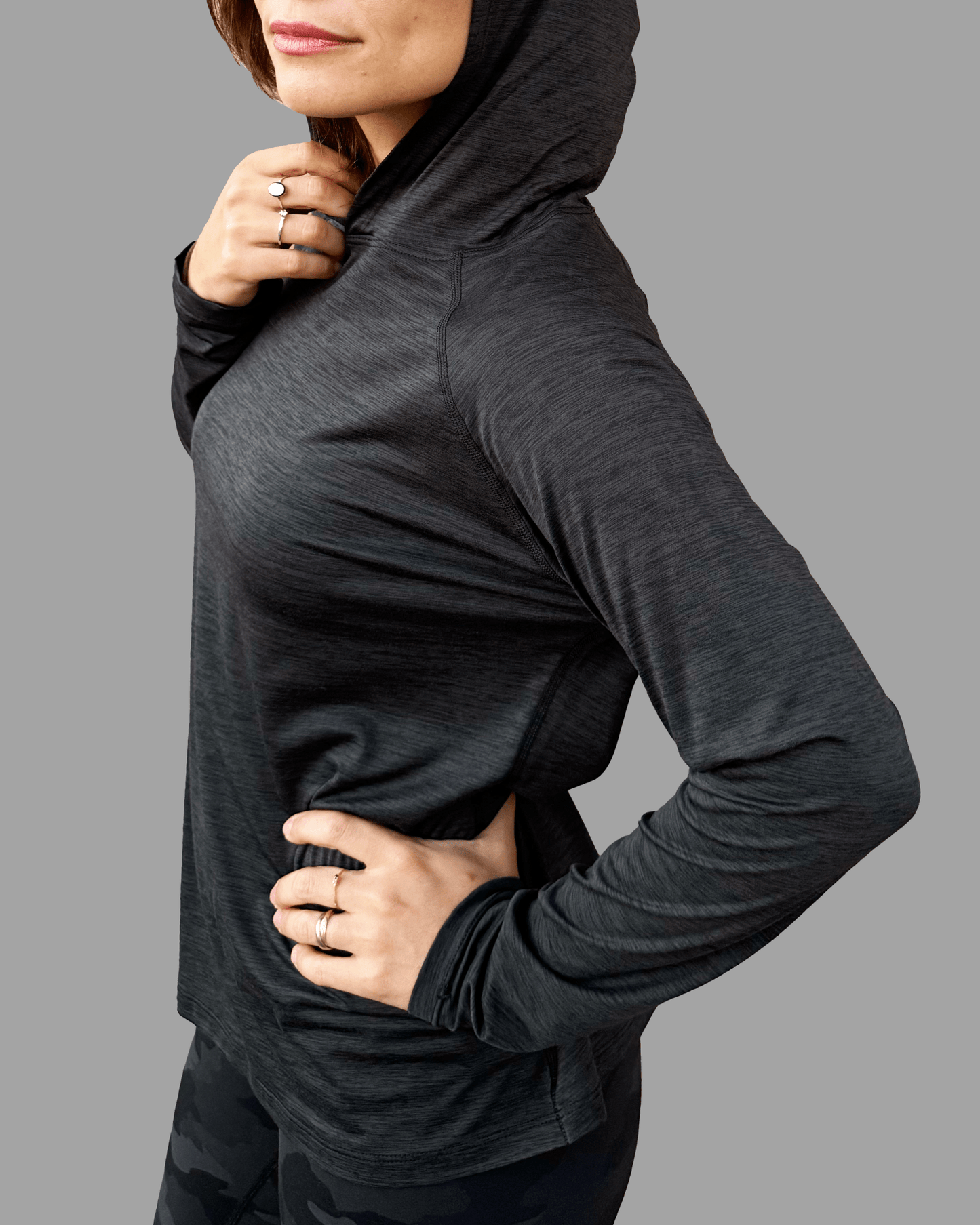 UPF 50+ Sun Protection Female Legacy Hoodie Midnight Grey