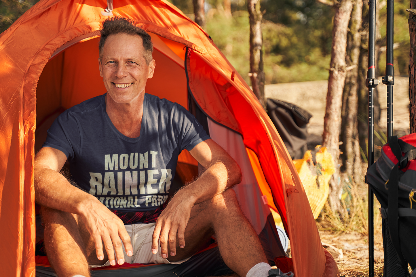 Mount Rainier Topographic Map National Park Unisex Fit Soft T-Shirt