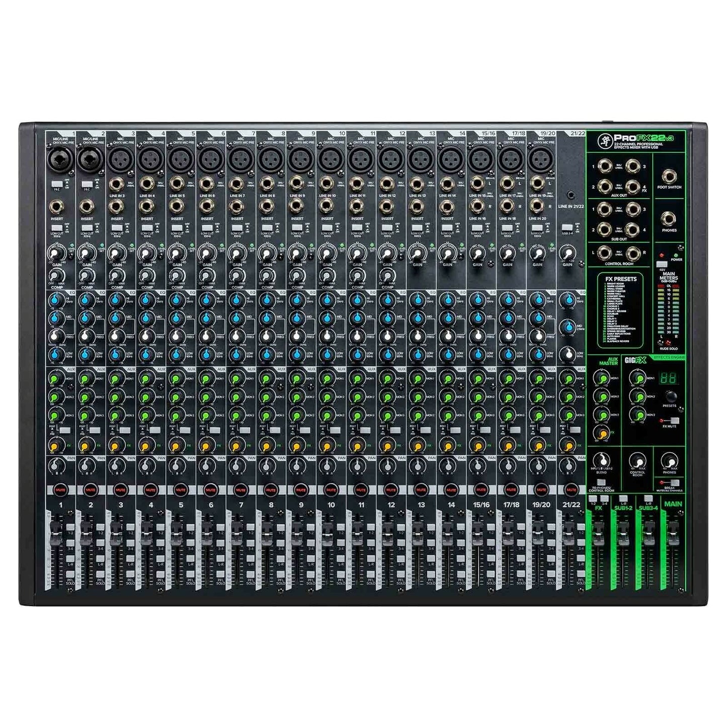 Mackie ProFX22v3 22-channel Mixer with USB and Effects