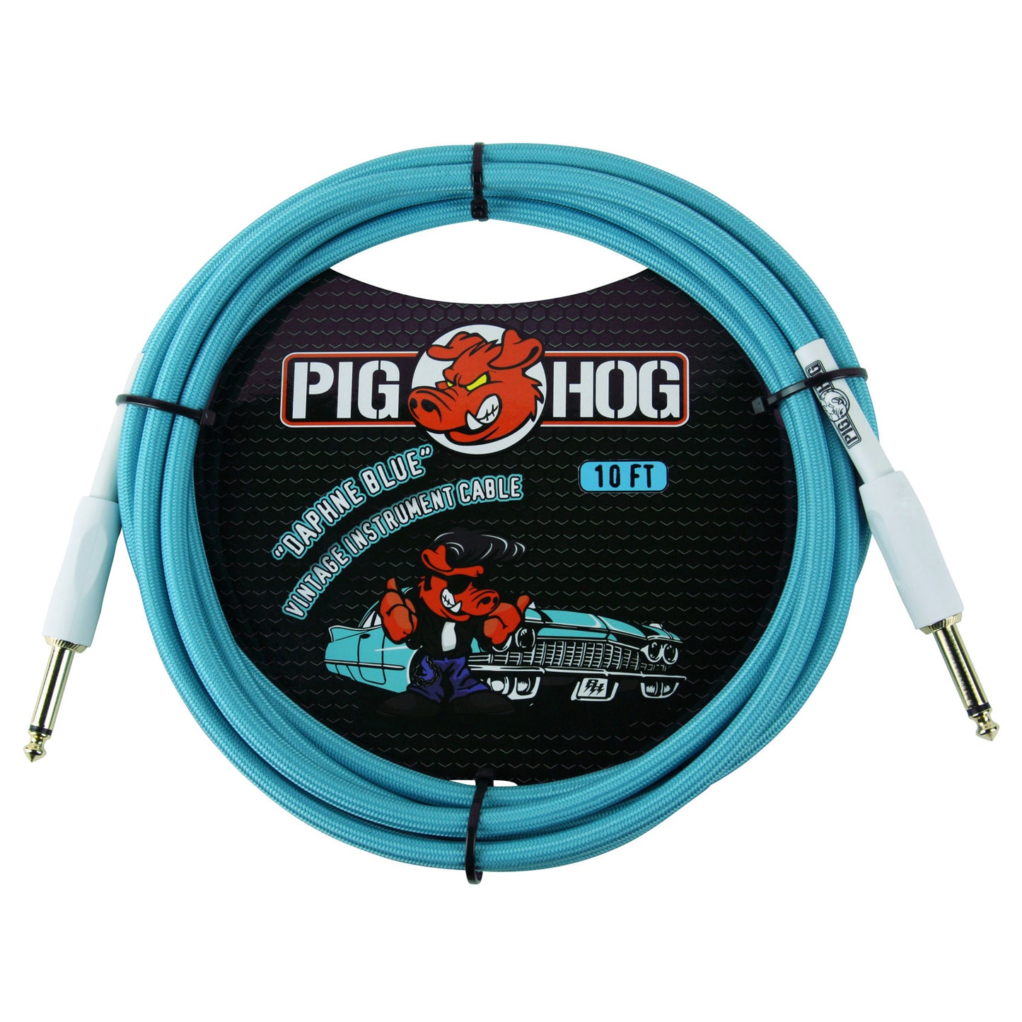 Pig Hog Daphne Blue 1/4' to 1/4' Instrument Cable 10ft