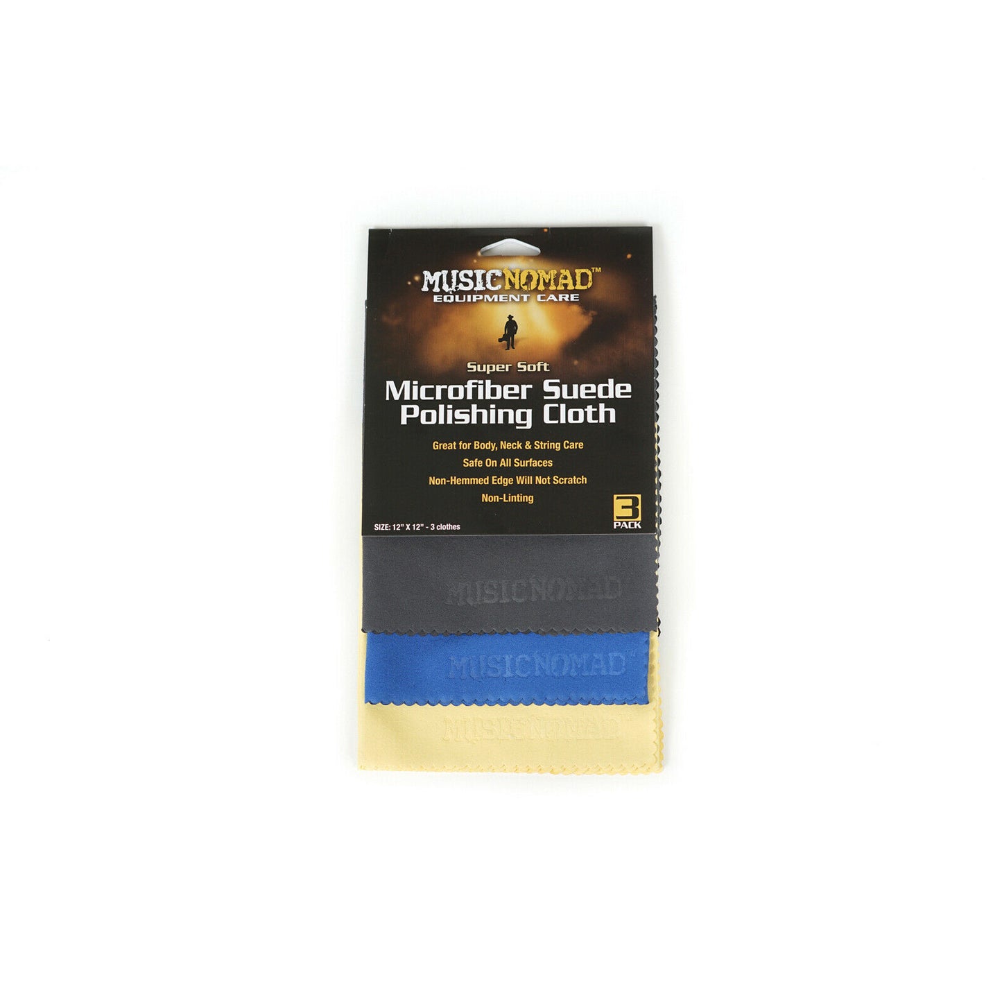3 Pack Music Nomad MN203 Super Soft Microfiber Suede Polishing Cloth - New