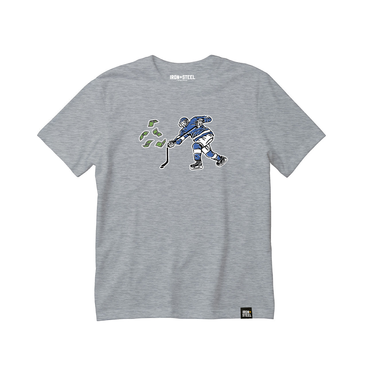 Broken Stick Hockey T-Shirt Ice Hockey T-Shirt Iron+Steel Threads