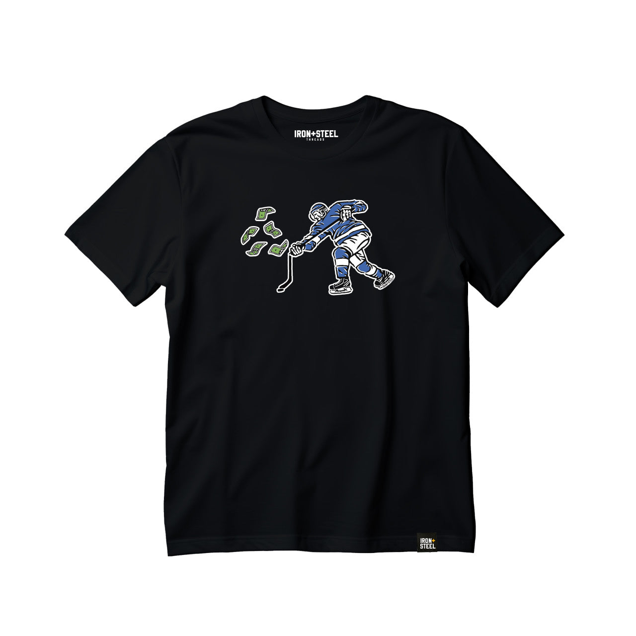 Broken Stick Hockey T-Shirt Ice Hockey T-Shirt Iron+Steel Threads