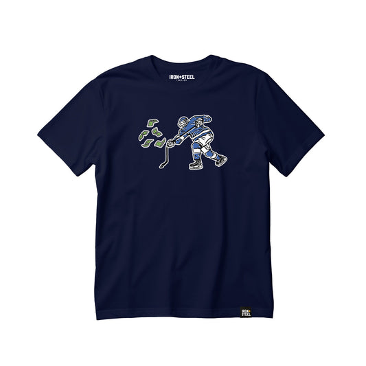 Broken Stick Hockey T-Shirt Ice Hockey T-Shirt Iron+Steel Threads