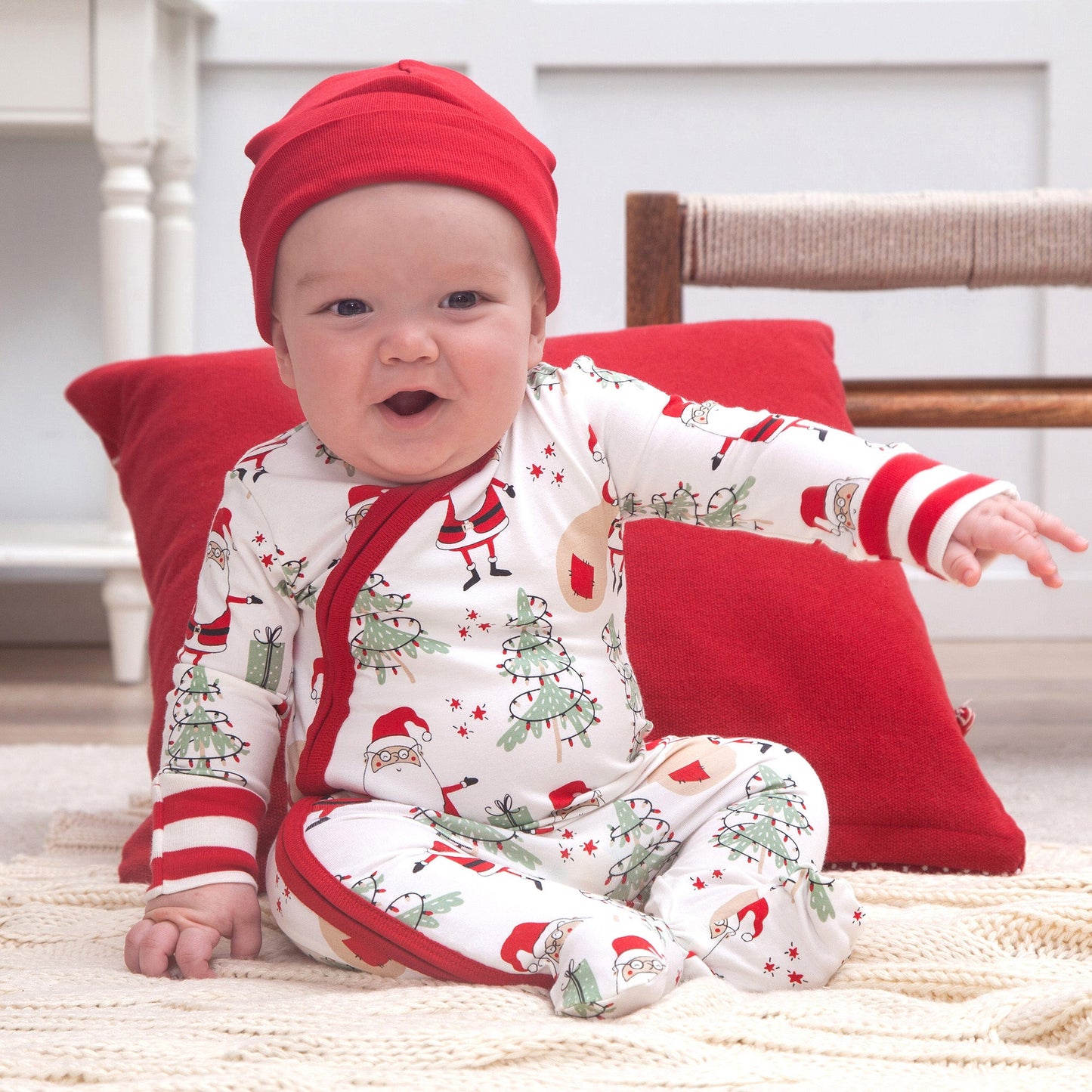 Christmas Santa Bamboo Cozy Zipper Romper Tesa Babe
