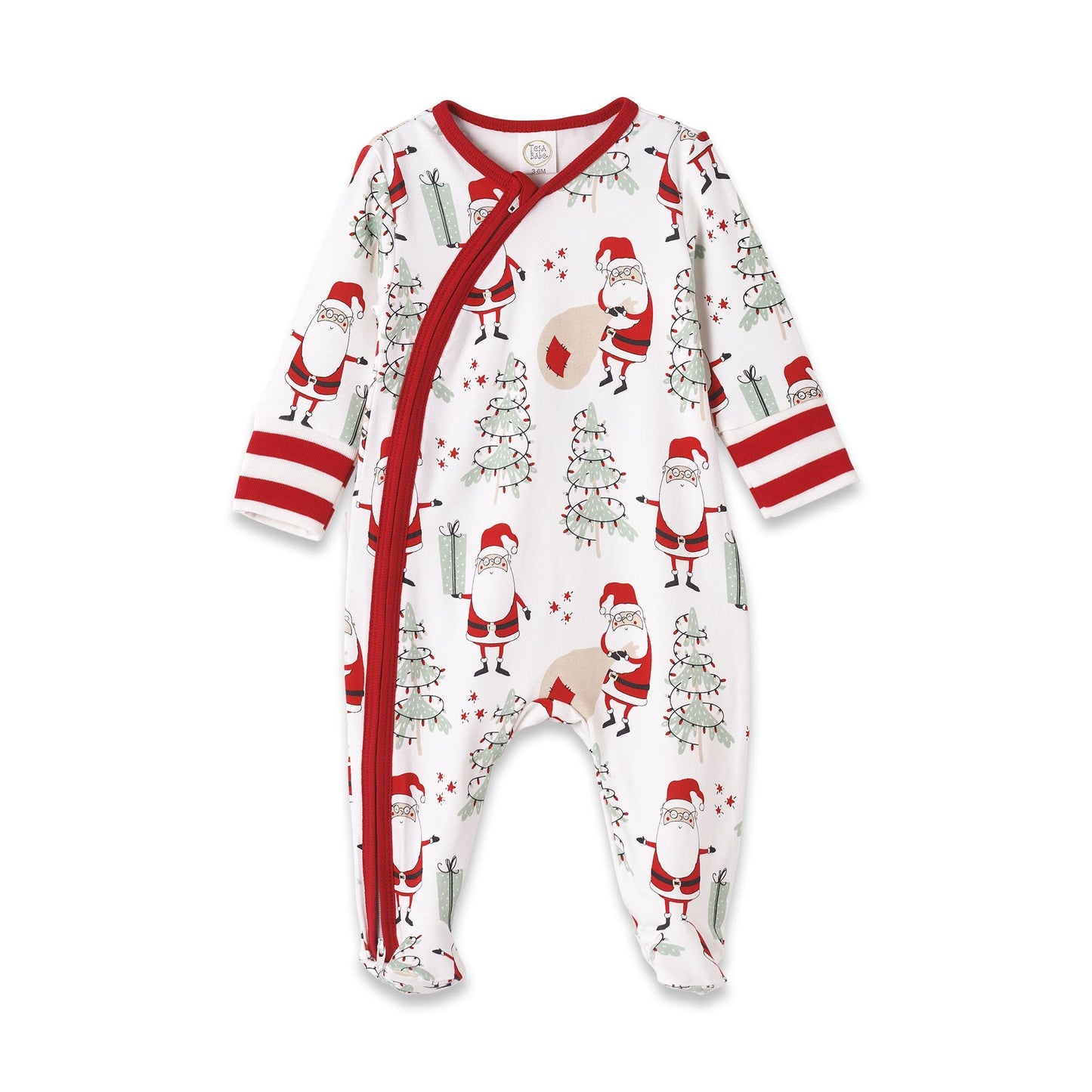 Christmas Santa Bamboo Cozy Zipper Romper Tesa Babe