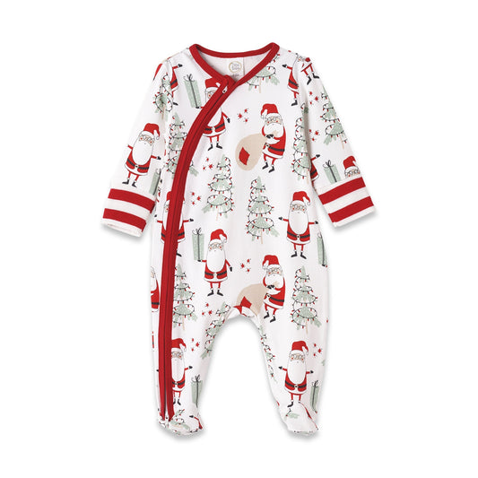 Christmas Santa Bamboo Cozy Zipper Romper Tesa Babe