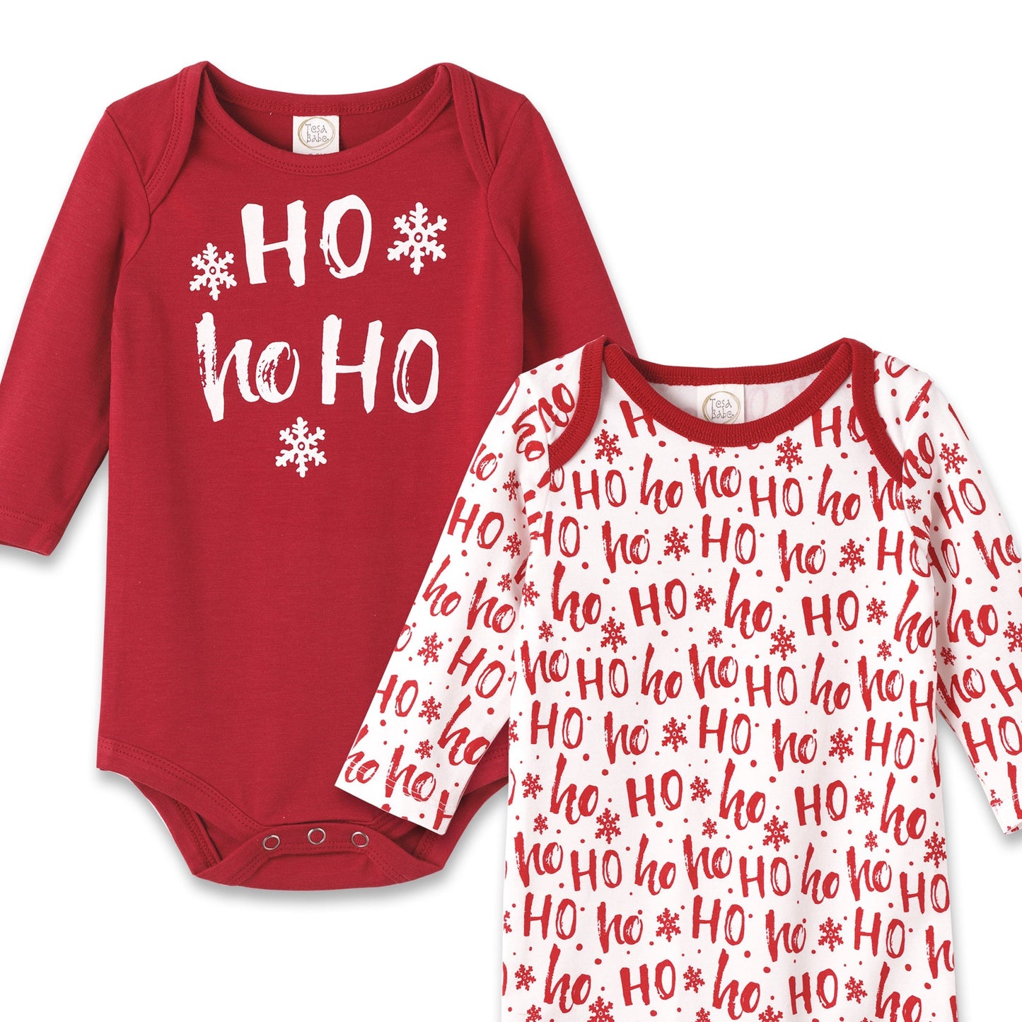 Christmas 2-Pack Ho-Ho-Ho Long Sleeve Bodysuits Tesa Babe