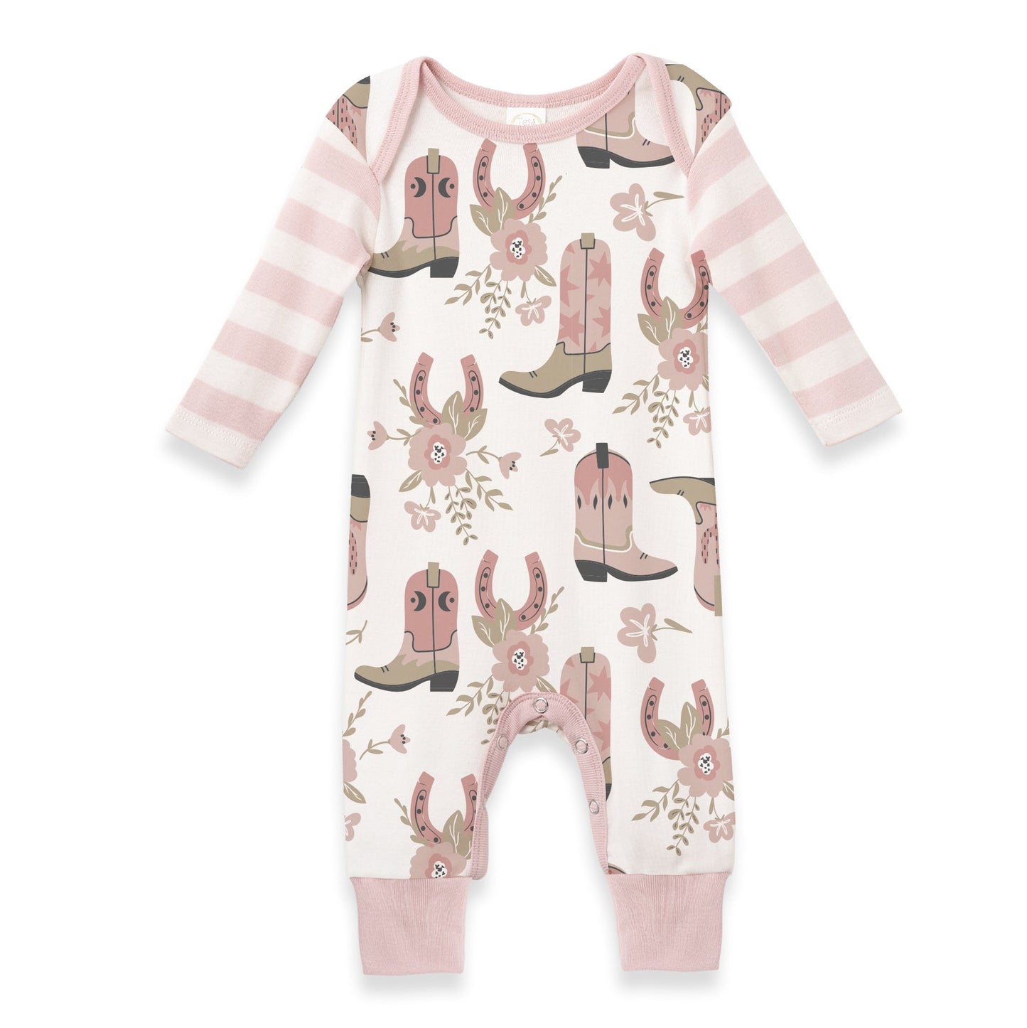 Cowgirl Boots Western Romper Cotton Rib Tesa Babe