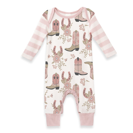 Cowgirl Boots Western Romper Cotton Rib Tesa Babe