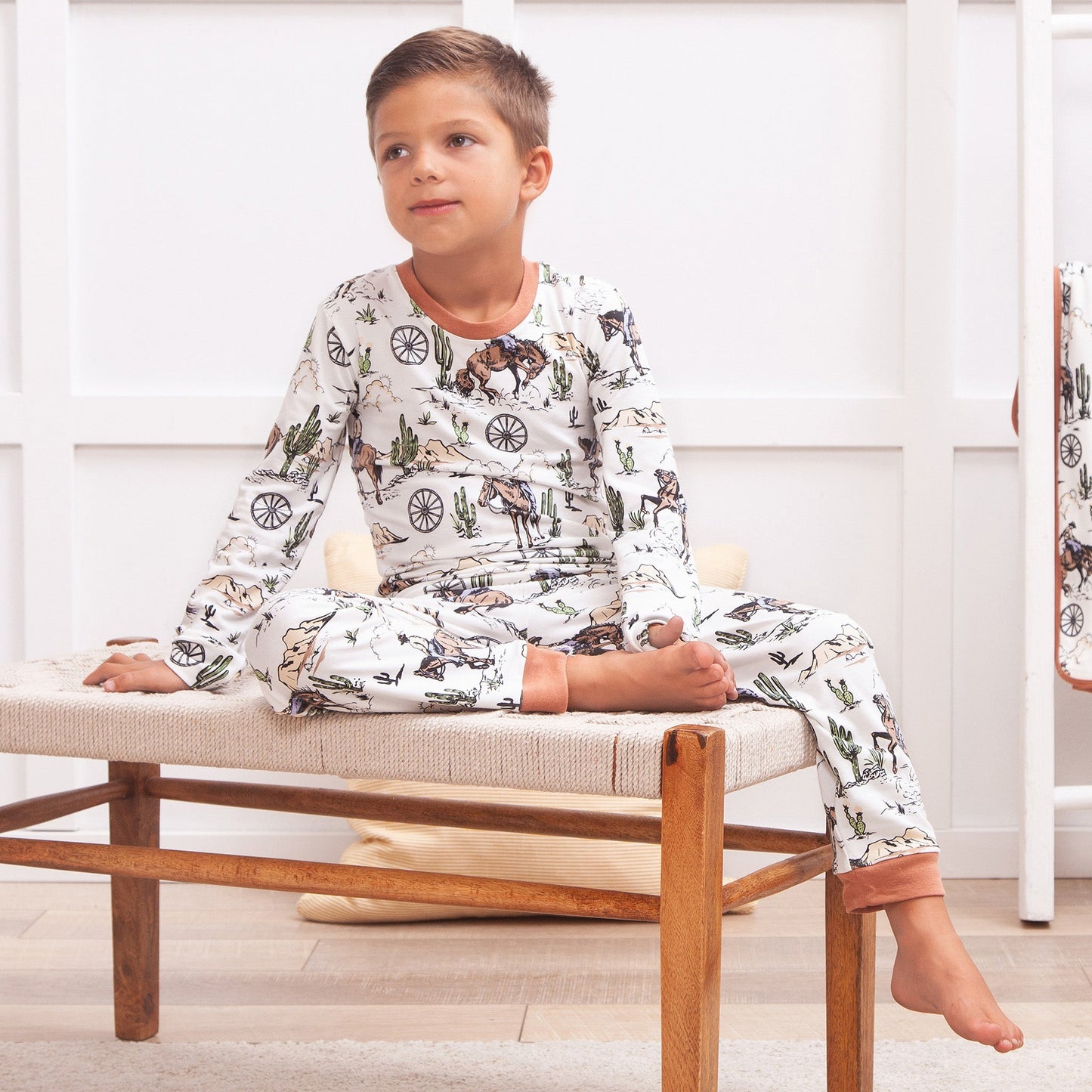 Cowboy On The Range Bamboo Pajama Set Western Pajama Set Tesa Babe