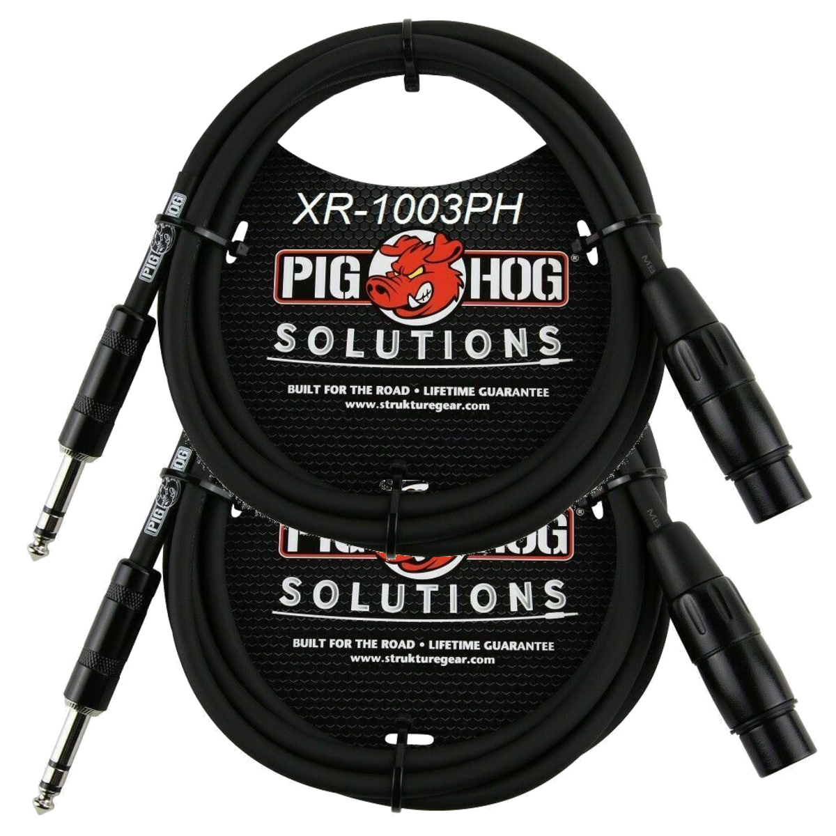 Pig Hog PX-TMXF3 TRS(M)-XLR(F) Balanced Cable 3Ft 2 Pack