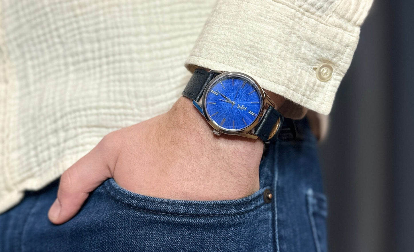 Blue Sunburst 39mm Watch The Beyond Boring Watch Company
