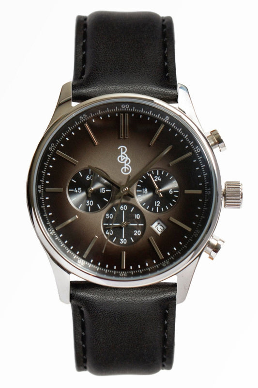 Gray Retro Chronograph Watch with 316L Stainless Steel Case The Beyond Boring Watch Company