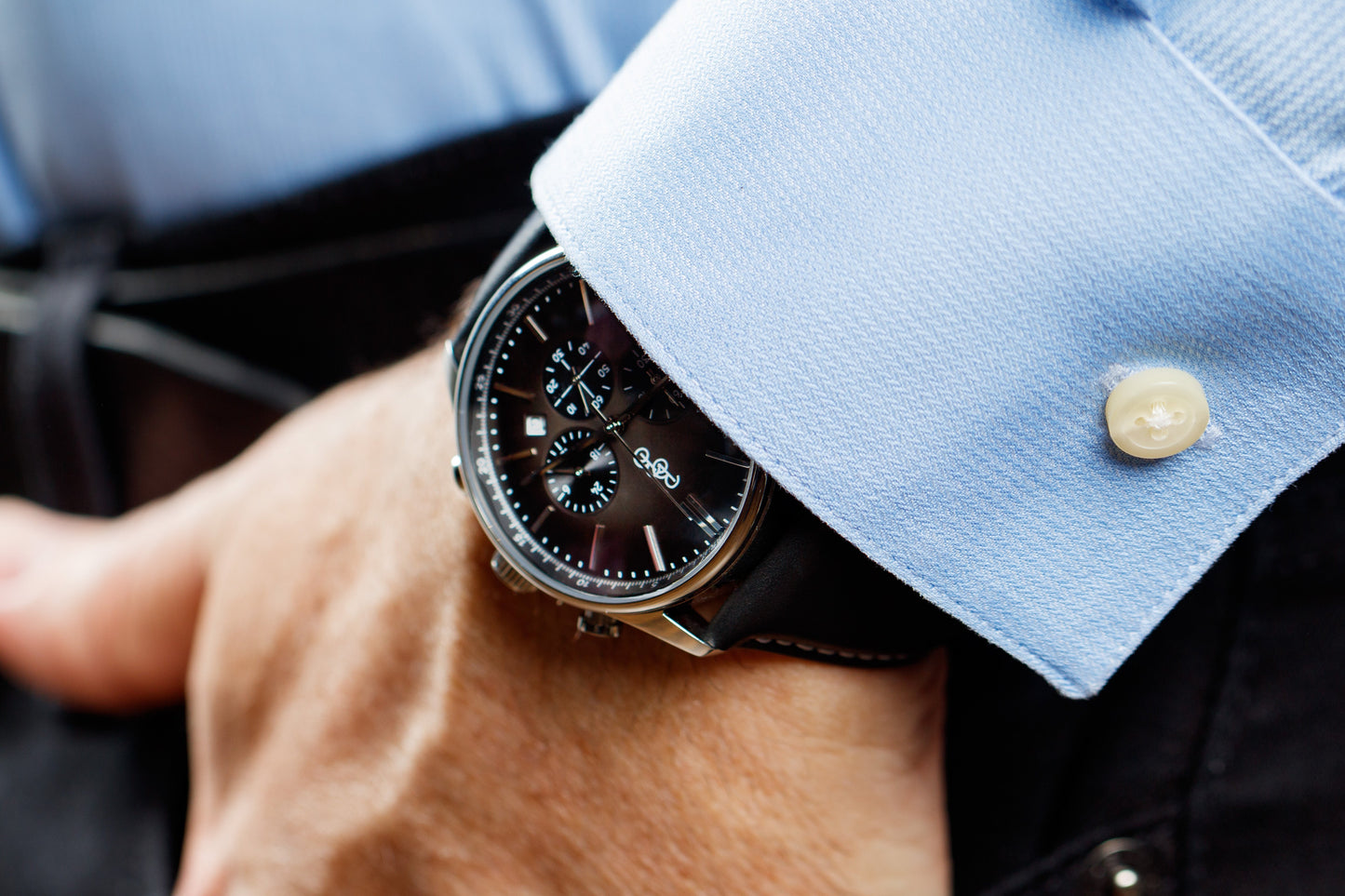 Gray Retro Chronograph Watch with 316L Stainless Steel Case The Beyond Boring Watch Company