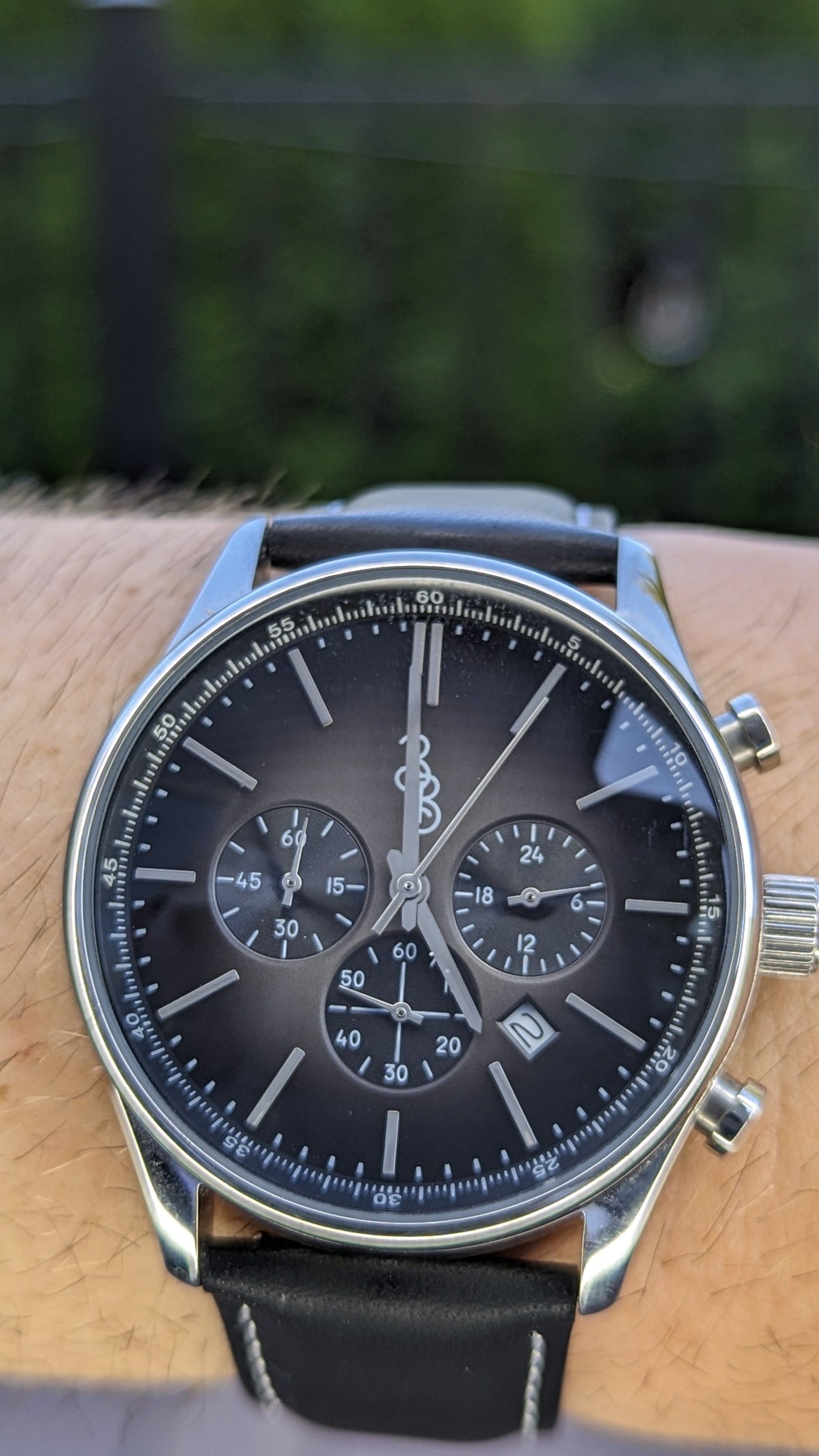 Gray Retro Chronograph Watch with 316L Stainless Steel Case The Beyond Boring Watch Company