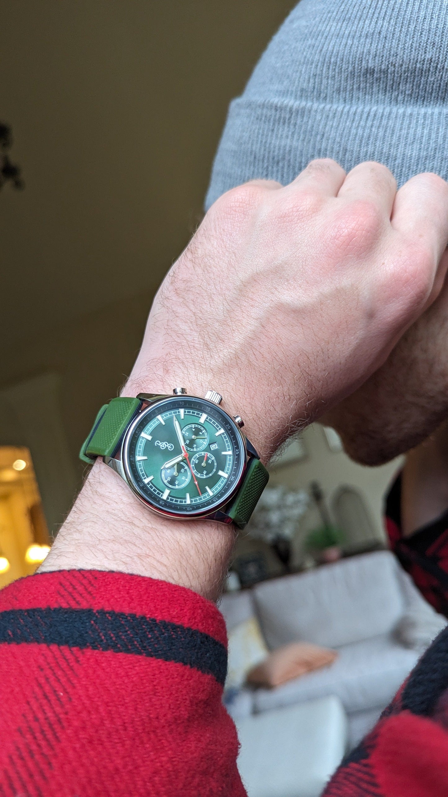Green Silicone Sport Chronograph Watch The Beyond Boring Watch Company