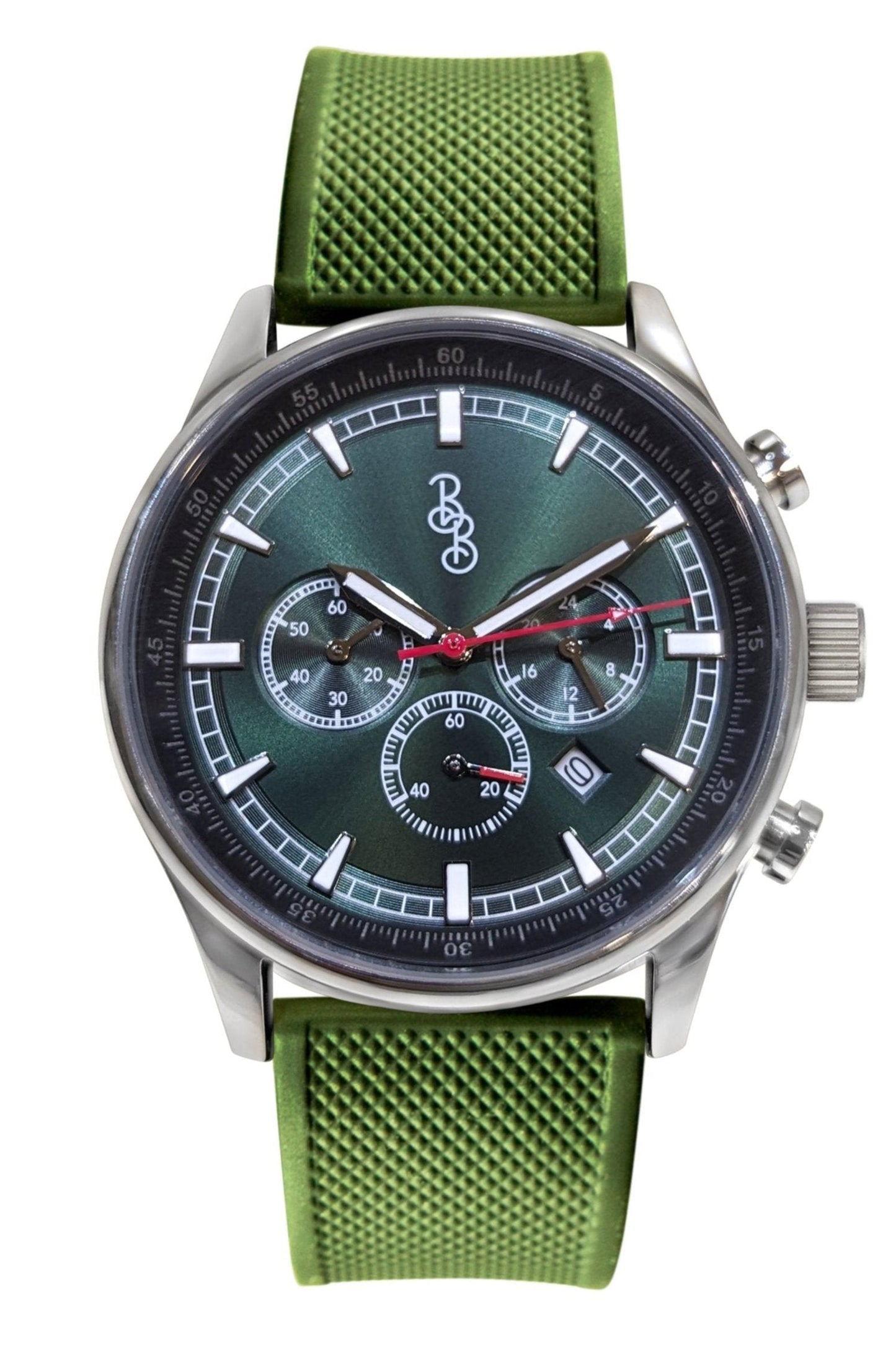 Green Silicone Sport Chronograph Watch The Beyond Boring Watch Company