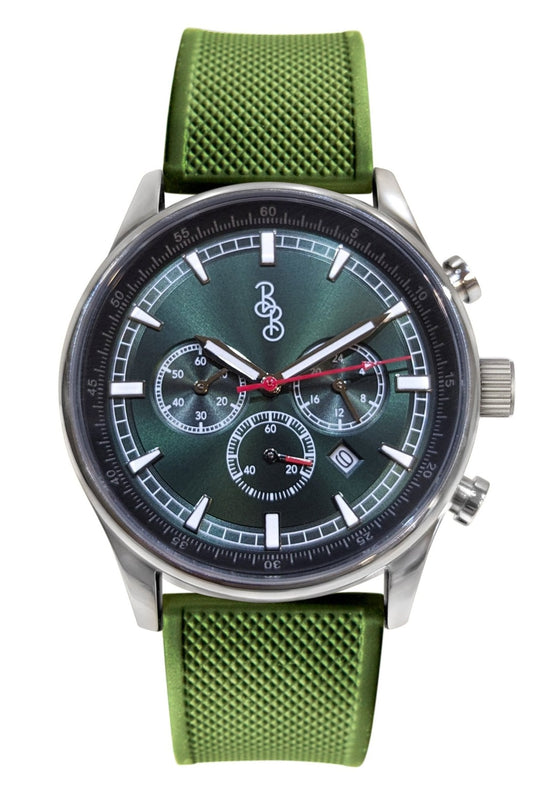 Green Silicone Sport Chronograph Watch The Beyond Boring Watch Company