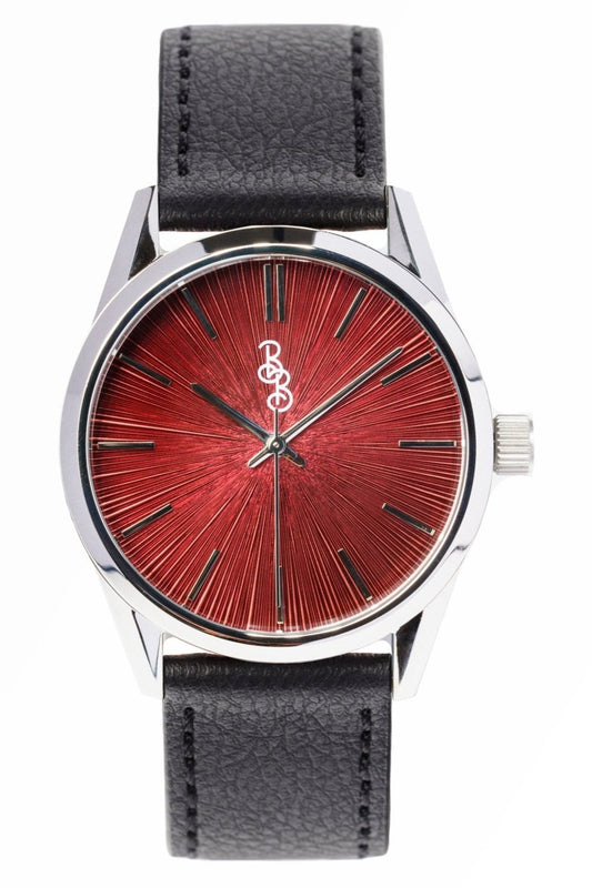 Burgundy Sunburst 39mm Watch