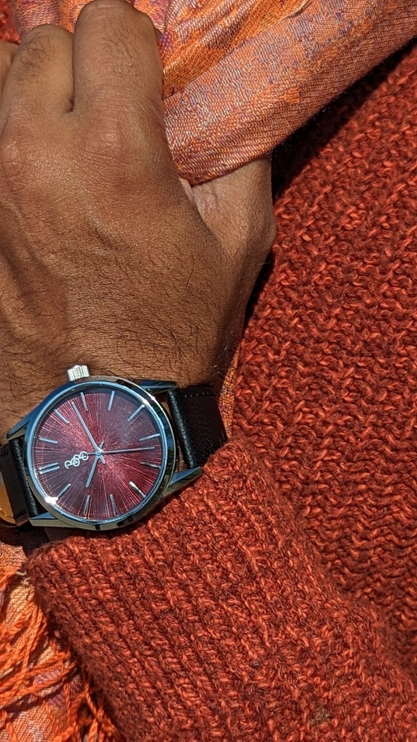 Burgundy Sunburst 39mm Watch