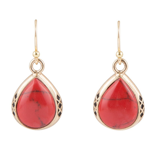 The Perfect Drop Red Howlite Earrings