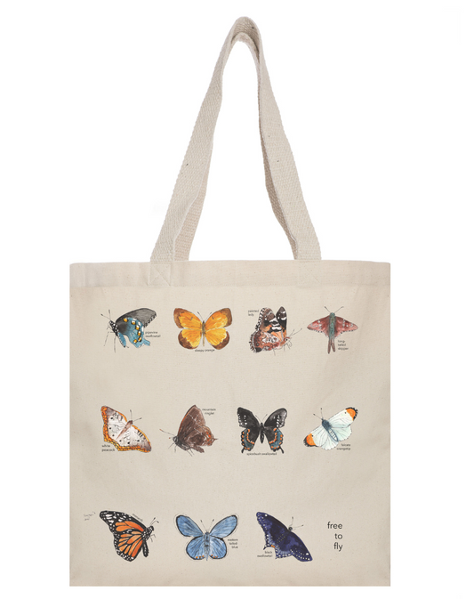 Organic Cotton Sturdy Tote Bag Free to Fly