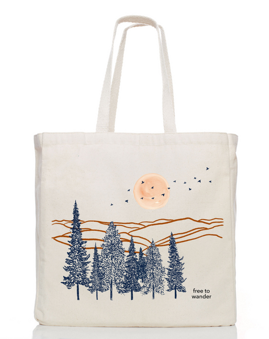 Free to Wander Organic Cotton Tote Bag
