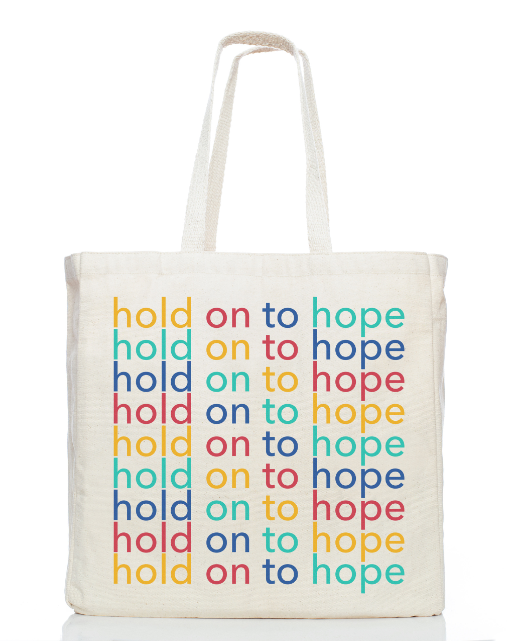 Organic Cotton Tote Bag Hold On To Hope with Pockets