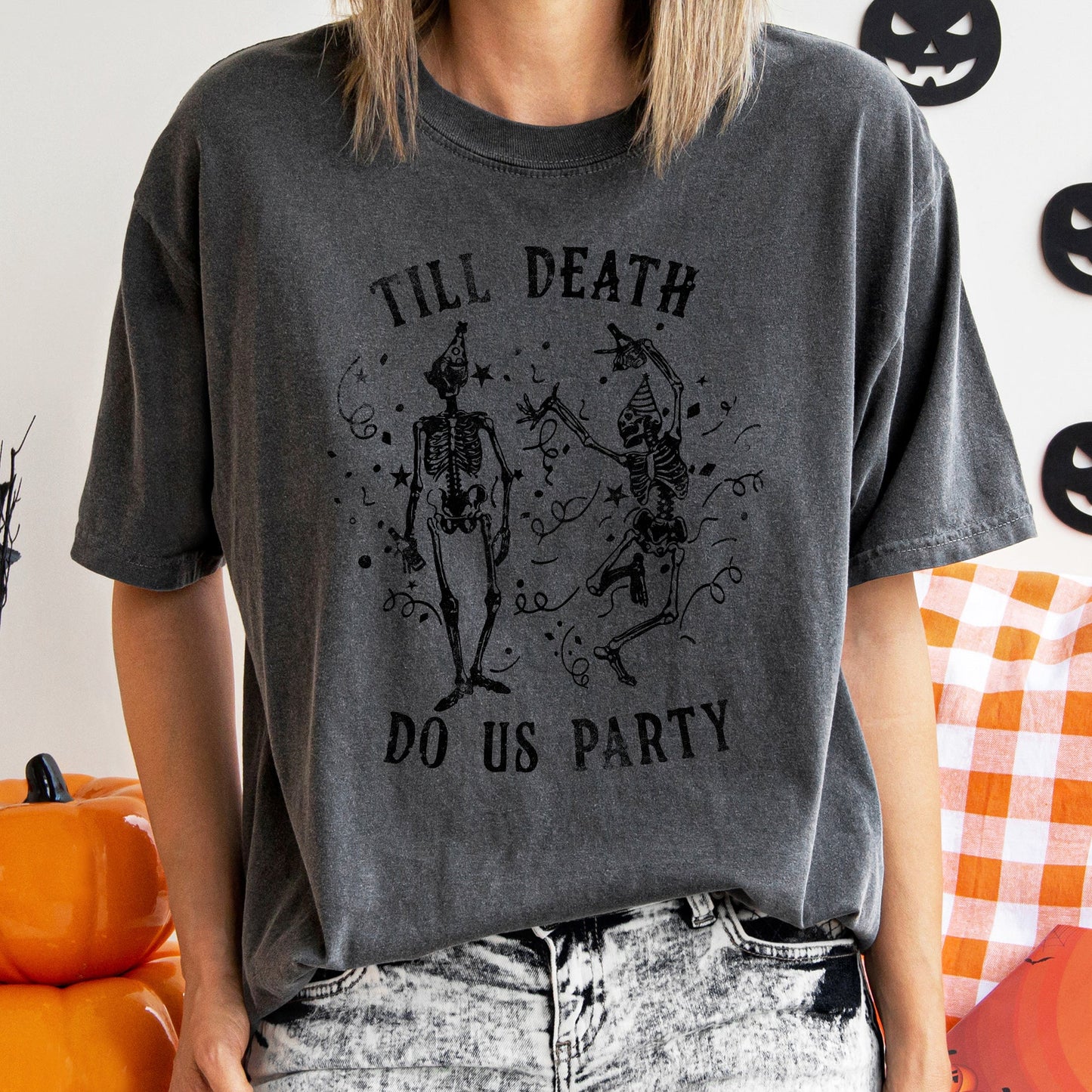 Till Death Retro Halloween Comfort Colors Tshirt