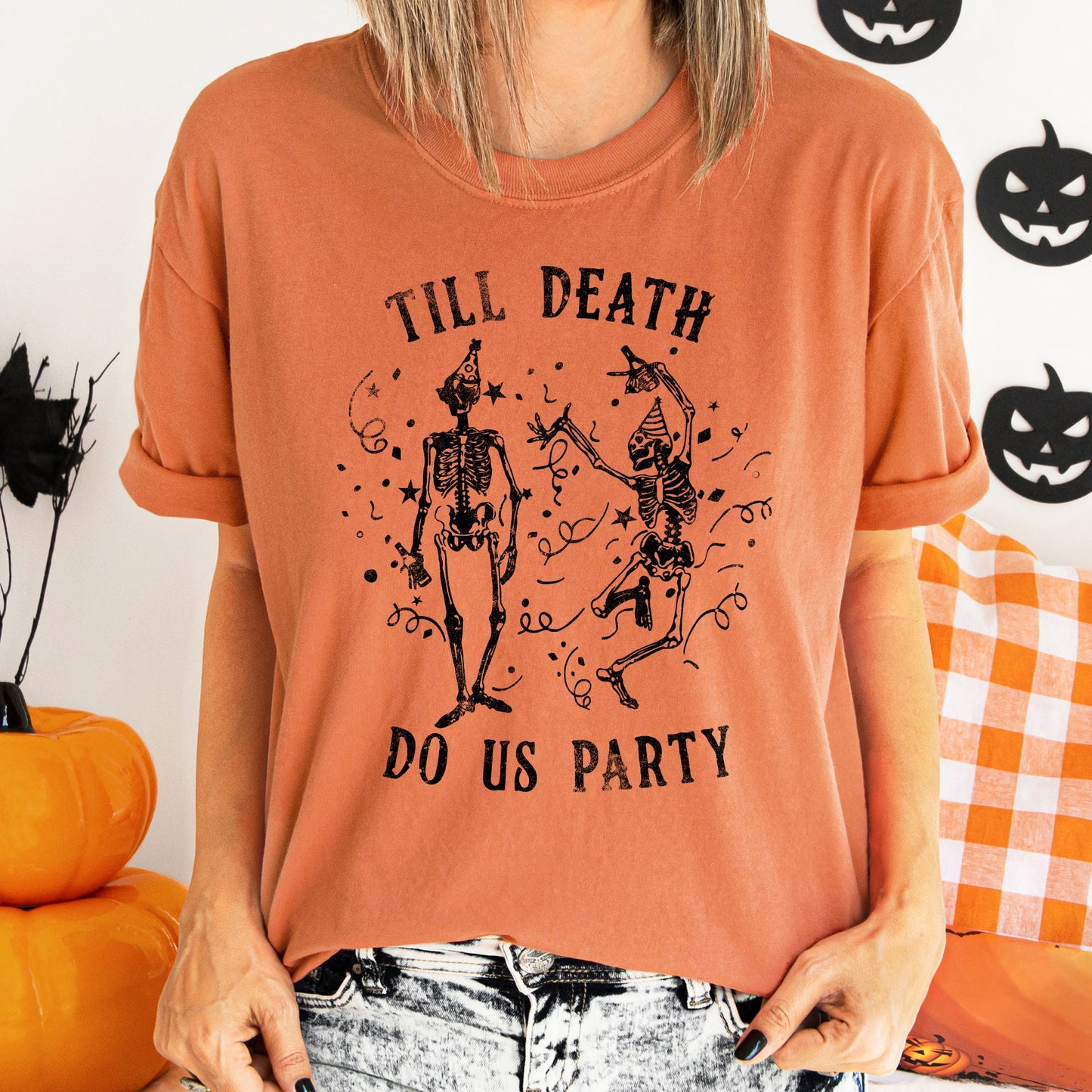 Till Death Retro Halloween Comfort Colors Tshirt