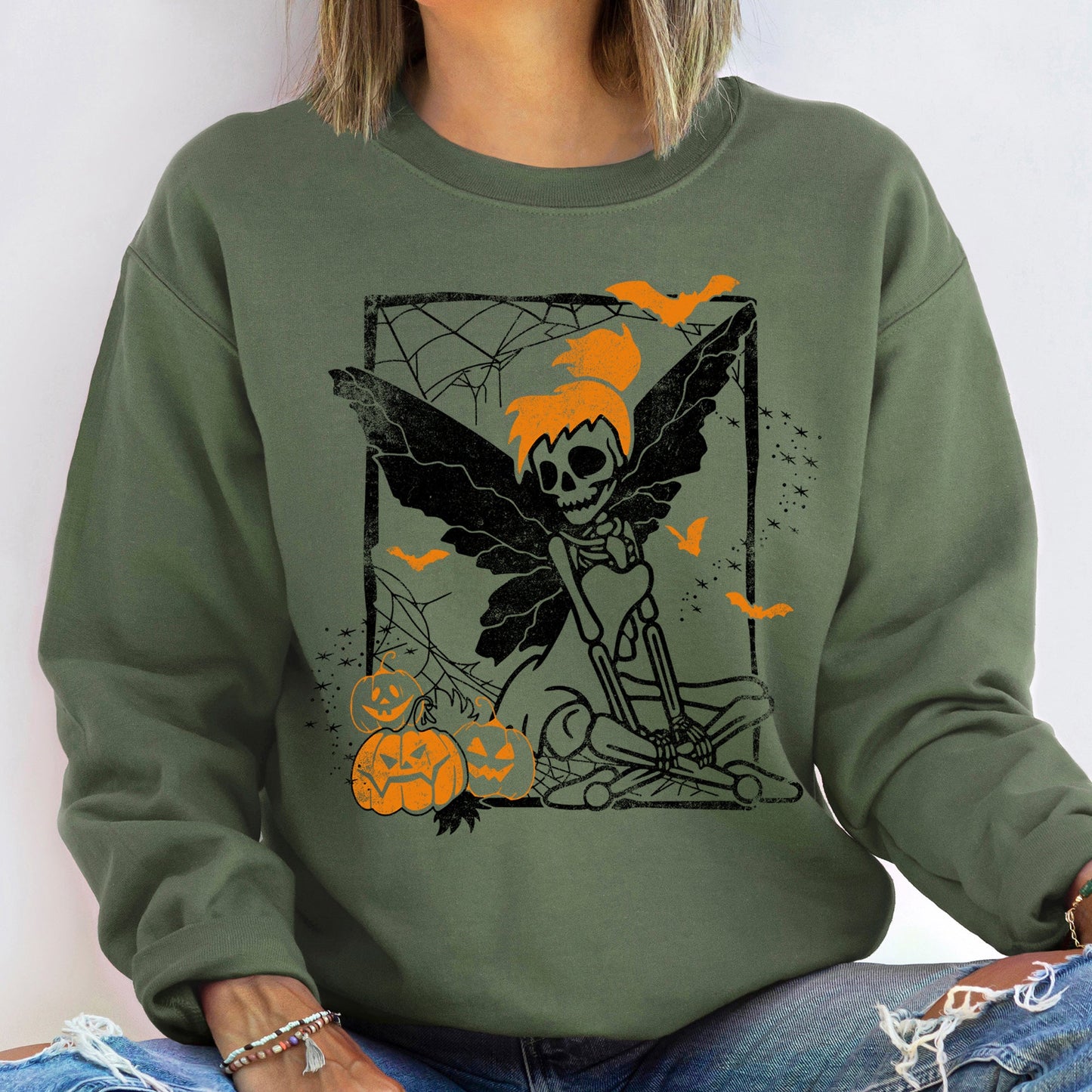 Tinkerbell Skeleton Halloween Sweatshirt