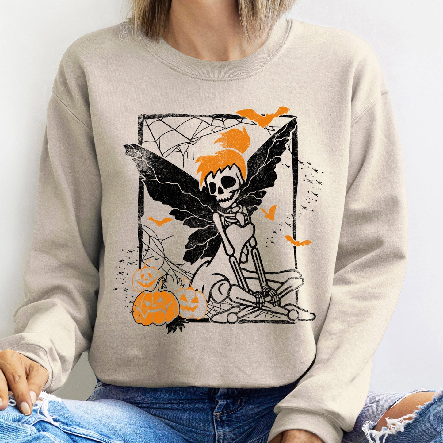 Tinkerbell Skeleton Halloween Sweatshirt