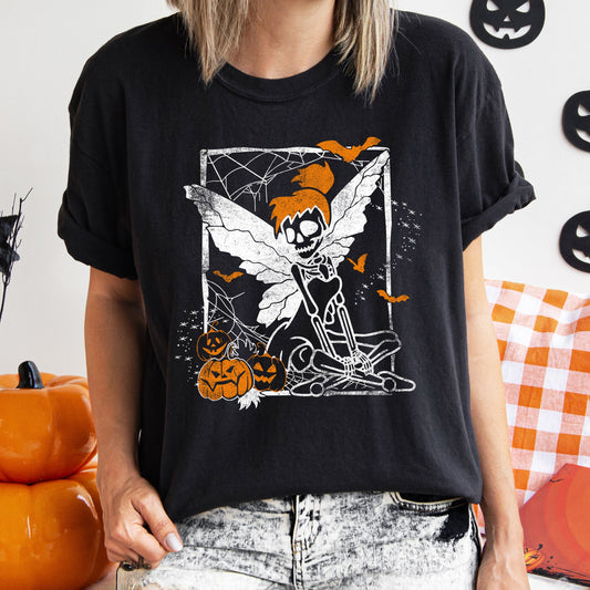 Tinkerbell Skeleton Retro Halloween Comfort Colors Tshirt
