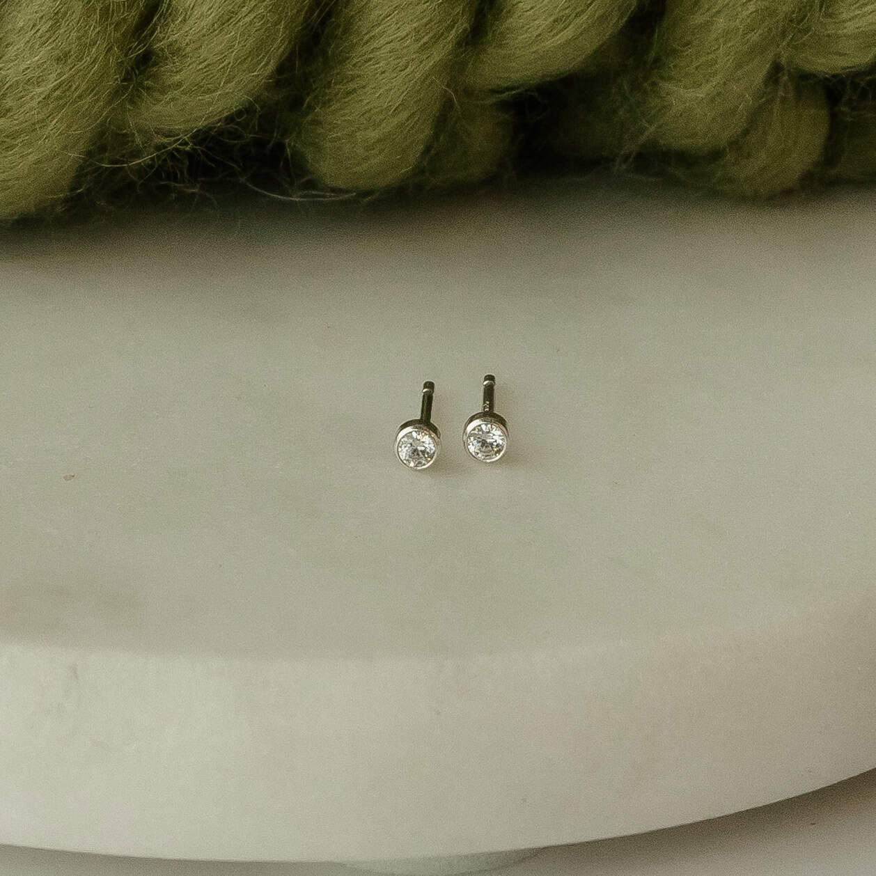 Tiny Crystal 14k Gold Filled Stud Earrings Sela Designs