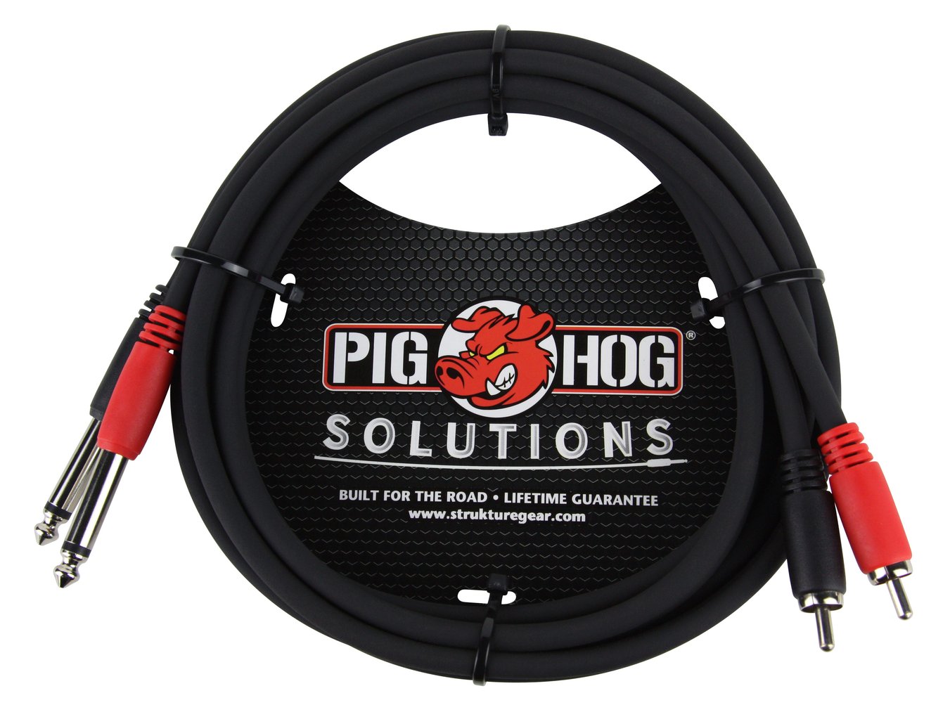 Dual RCA to Dual 1/4' Mono 6FT Cable Pig Hog Solutions