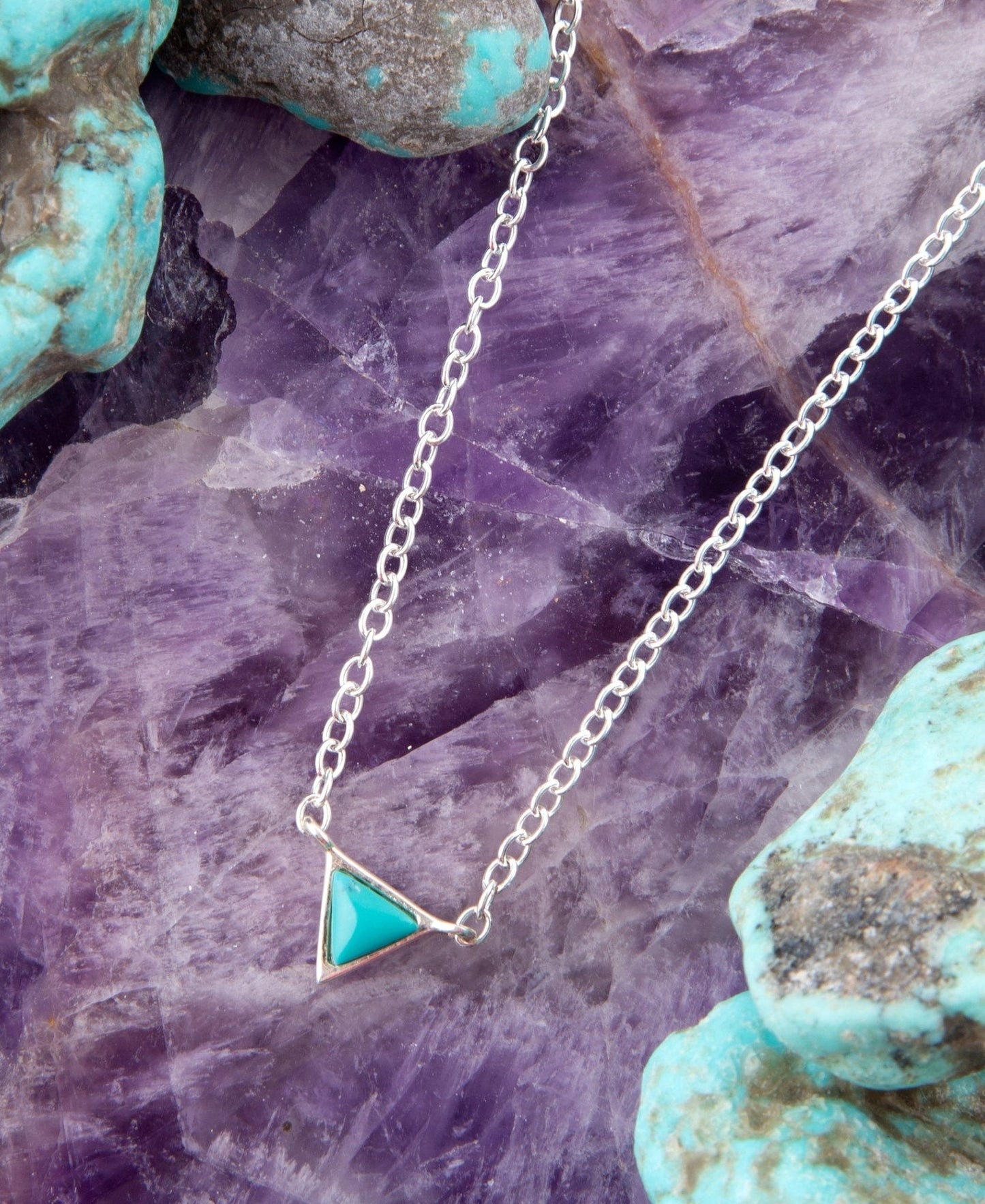 Trident Turquoise and Sterling Silver Necklace