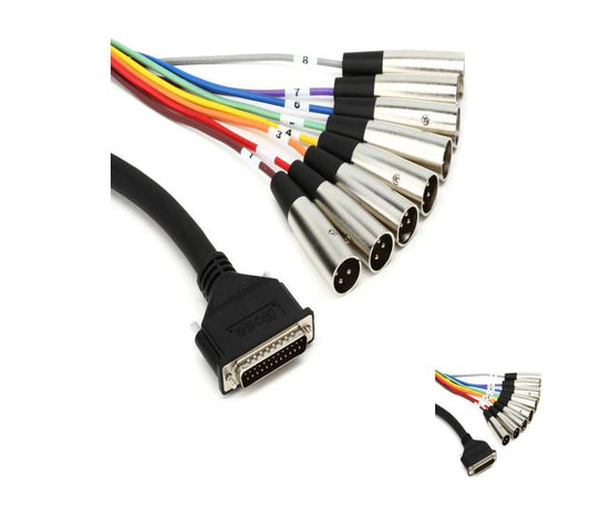 Hosa 8-channel DB25 to XLR Male Snake 23.1 foot DTM-807
