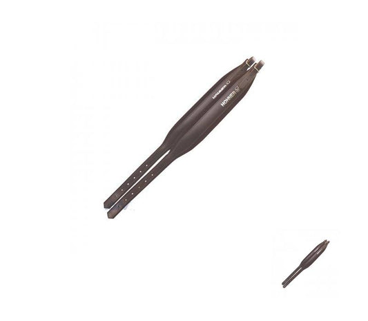 Hohner ACC19 Extra-Large Leather Accordion Strap with Back Strap - Brown on Brown-NEW