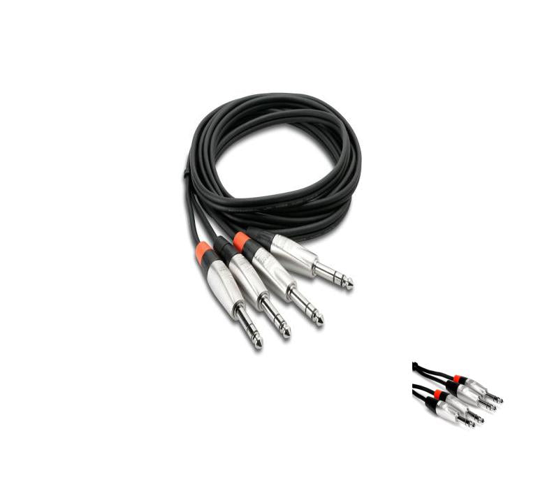 Hosa REAN Dual 1/4' Balanced TRS Stereo Cable 15FT