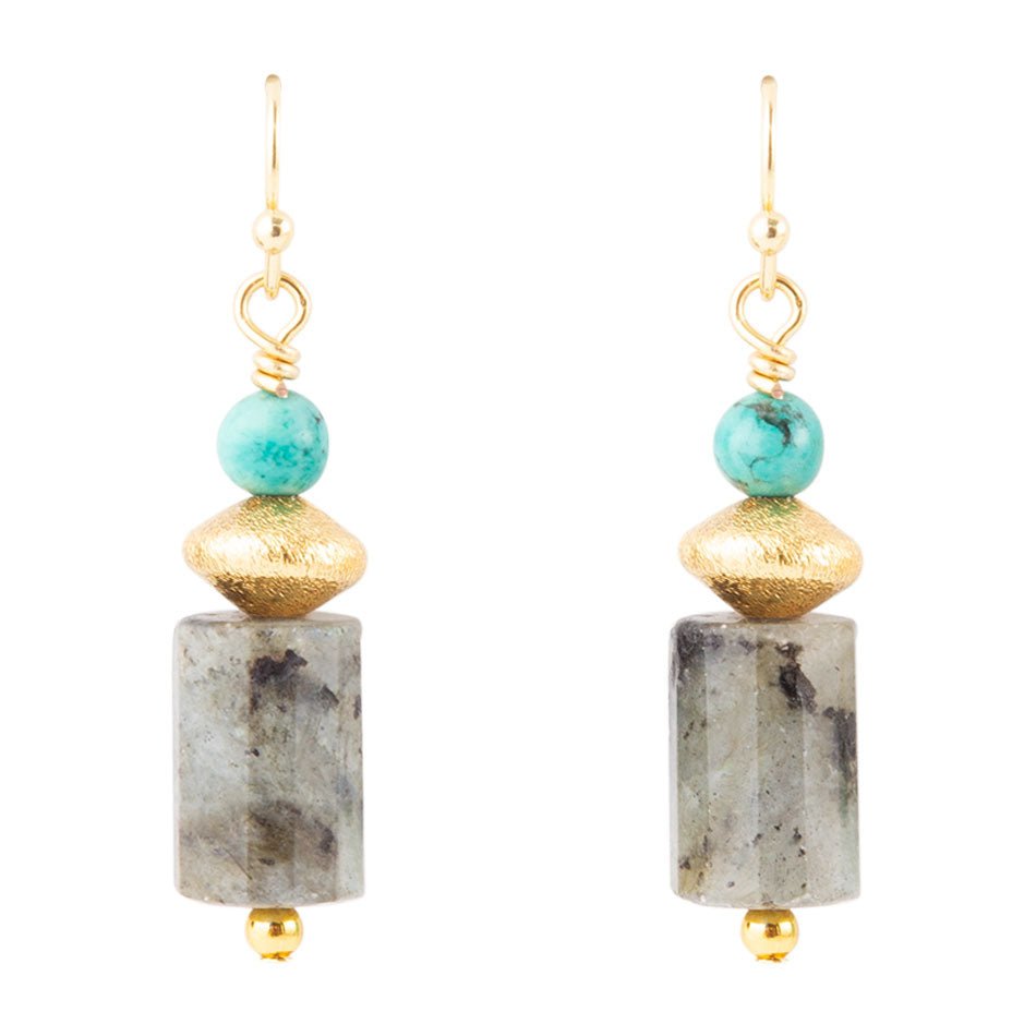 Turquoise Labradorite Drop Earrings