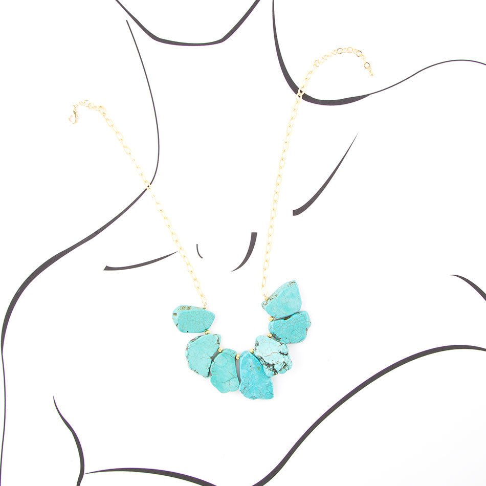 Turquoise Slabs Statement Necklace