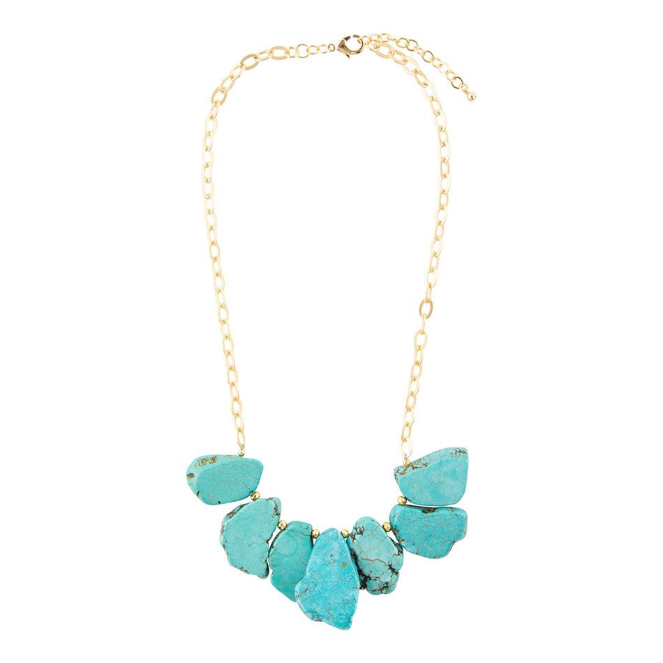 Turquoise Slabs Statement Necklace