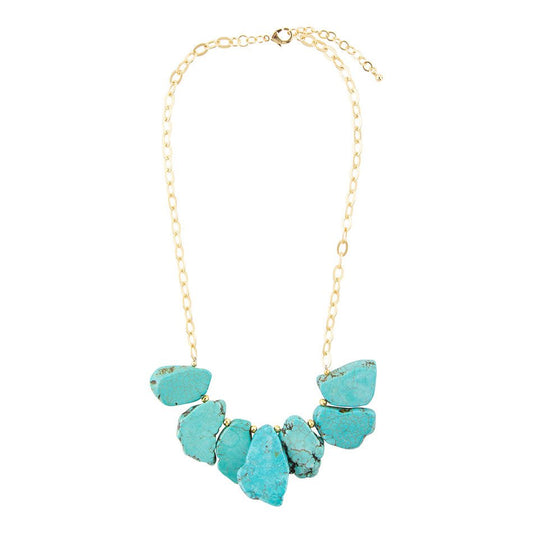 Turquoise Slabs Statement Necklace