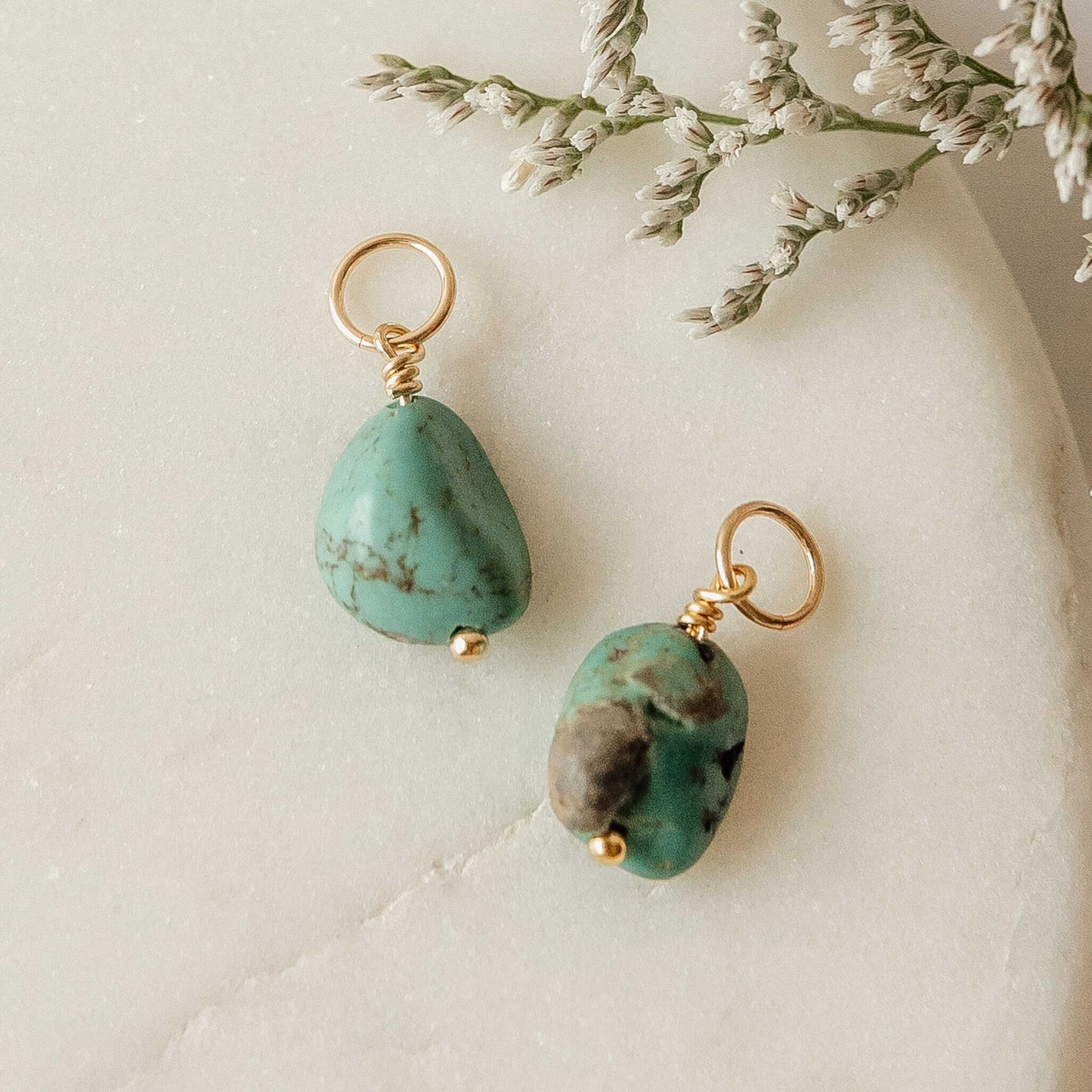 Blue Turquoise Nugget Charms Earring Charms Sela Designs